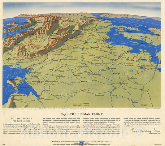 Historic Map : Map I, The Russian Front, 1944, Vintage Wall Decor