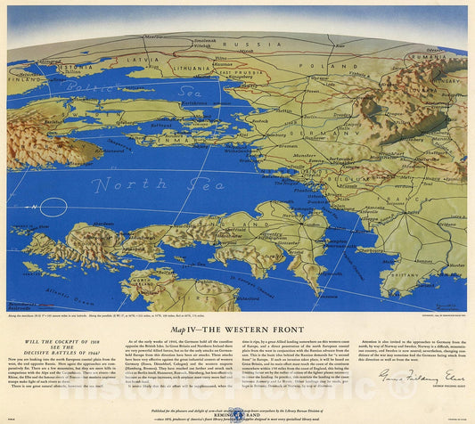 Historic Map : Map IV. The Western Front, 1944, Vintage Wall Decor