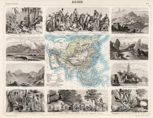 Historic Map : Asien., 1863, Vintage Wall Decor