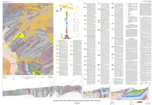 Map : Geologic map of the Cherry Lake quadrangle, Madison County, Montana, 1993 Cartography Wall Art :