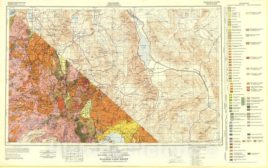 Map : Geologic map of California : Walker Lake sheet, 1963 Cartography Wall Art :