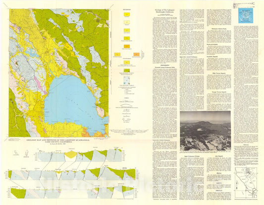 Map : Geology of the Lakeport quadrangle, Lake County, California, 1968 Cartography Wall Art :