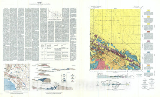 Map : Geology of the Pearland quadrangle, California, 1953 Cartography Wall Art :