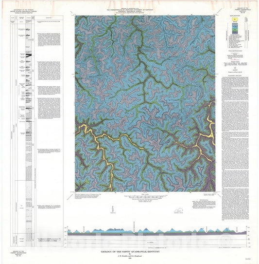 Map : Geology of the Varney quadrangle, Kentucky, 1962 Cartography Wall Art :