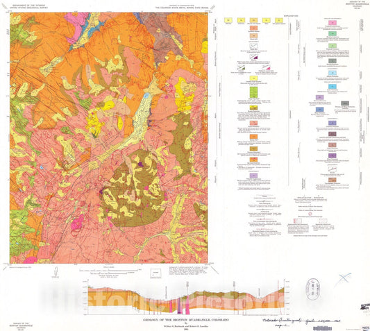 Map : Geology of the Ironton quadrangle, Colorado, 1964 Cartography Wall Art :