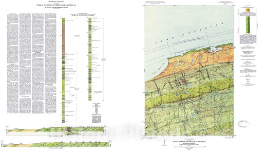 Map : Bedrock geology of the Eagle Harbor quadrangle, Michigan, 1954 Cartography Wall Art :