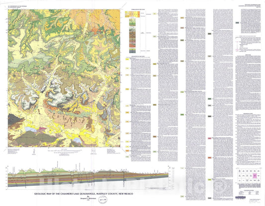 Map : Geologic map of the Casamero Lake quadrangle, McKinley County, New Mexico, 1993 Cartography Wall Art :