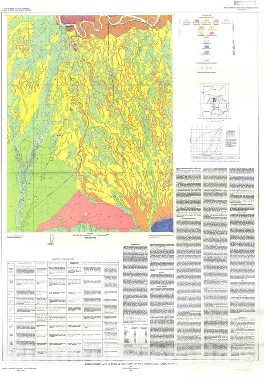 Map : Engineering and surficial geology of the Nenana-Rex area, Alaska, 1960 Cartography Wall Art :
