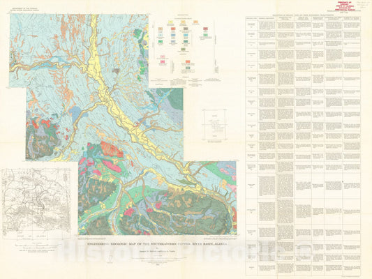 Map : Engineering geologic map of the southeastern Copper River Basin, Alaska, 1969 Cartography Wall Art :