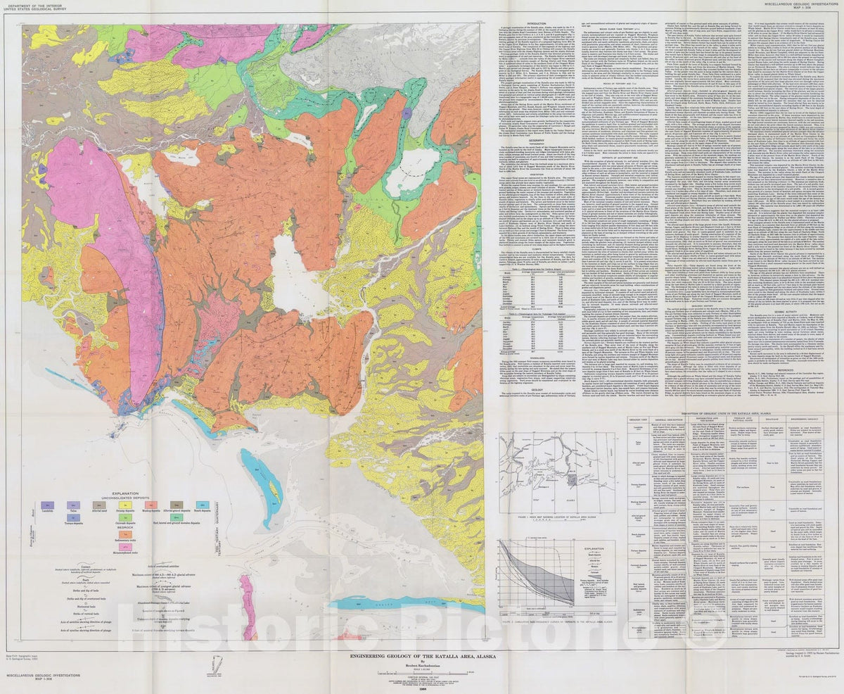 Map : Engineering geology of the Katalla area, Alaska, 1960 Cartography Wall Art :