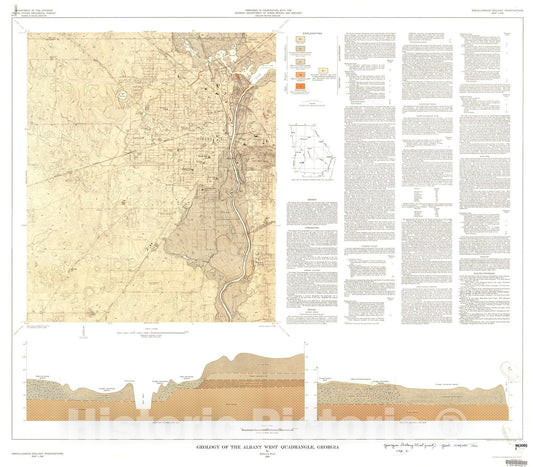 Map : Geology of the Albany West quadrangle, Georgia, 1962 Cartography Wall Art :
