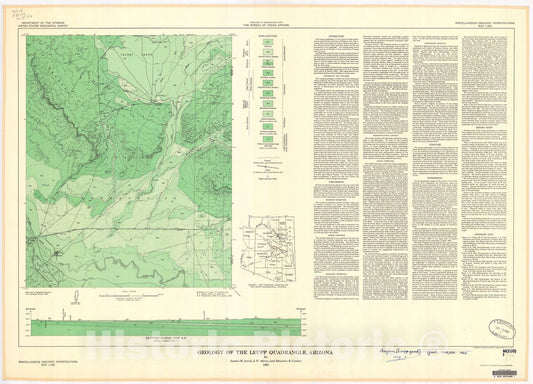 Map : Geology of the Leupp quadrangle, Arizona, 1962 Cartography Wall Art :
