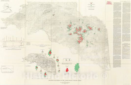 Map : Multiple glaciation of the Yukon-Tanana upland, Alaska, 1967 Cartography Wall Art :