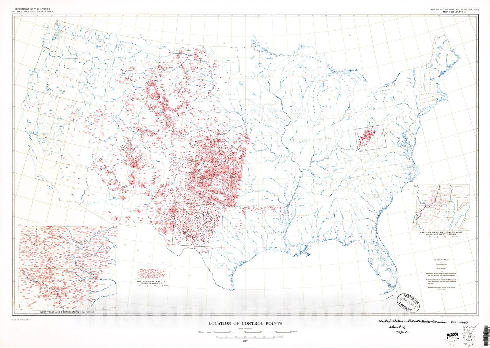 Map : Paleotectonic maps of the Permian System, 1967 Cartography Wall Art :