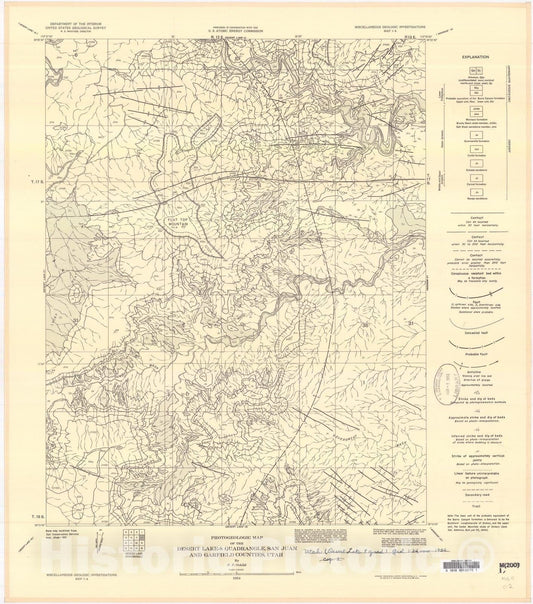 Map : Photogeologic map of the Desert Lake-8 quadrangle, [Emery County], Utah, 1954 Cartography Wall Art :