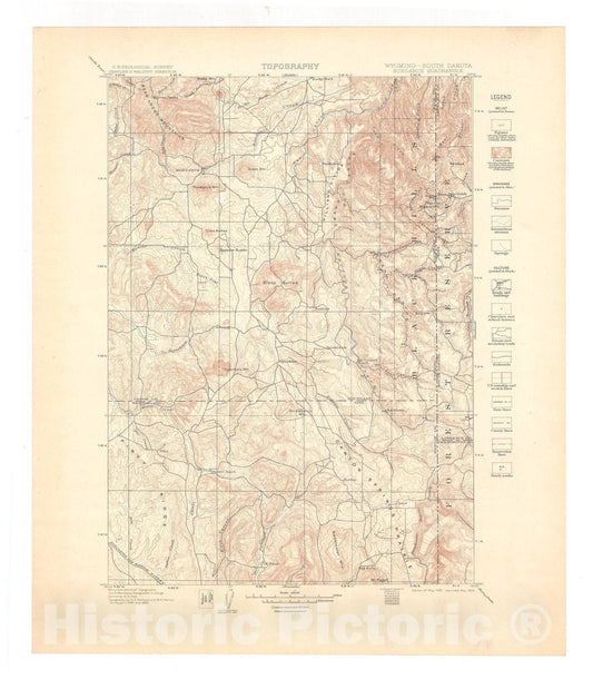 Map : Sundance folio, Wyoming-South Dakota, 1905 Cartography Wall Art :