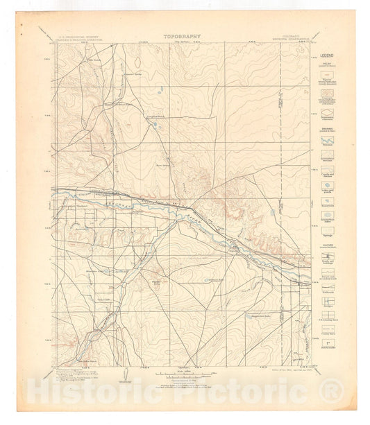Map : Nepesta folio, Colorado, 1906 Cartography Wall Art :