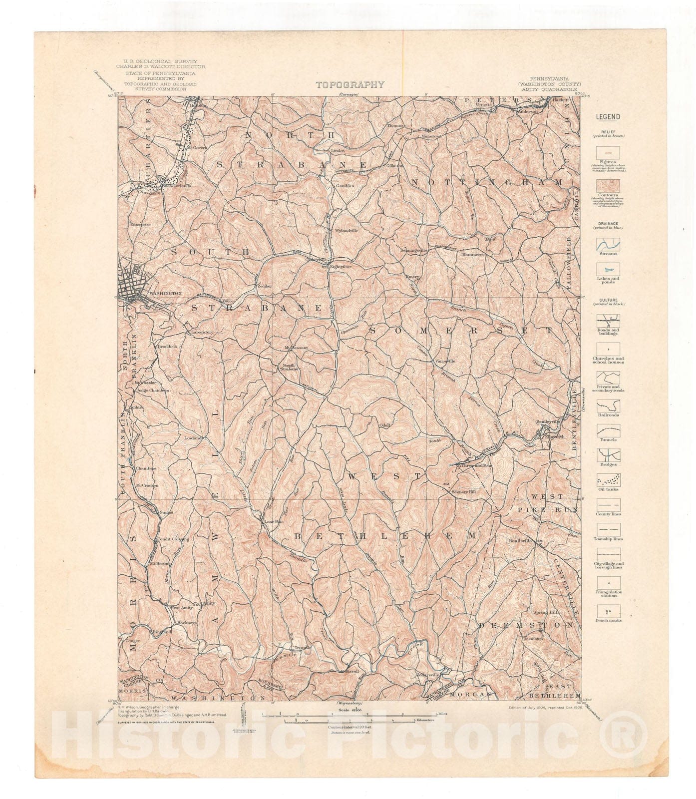 Map : Amity folio, 1907 Cartography Wall Art :