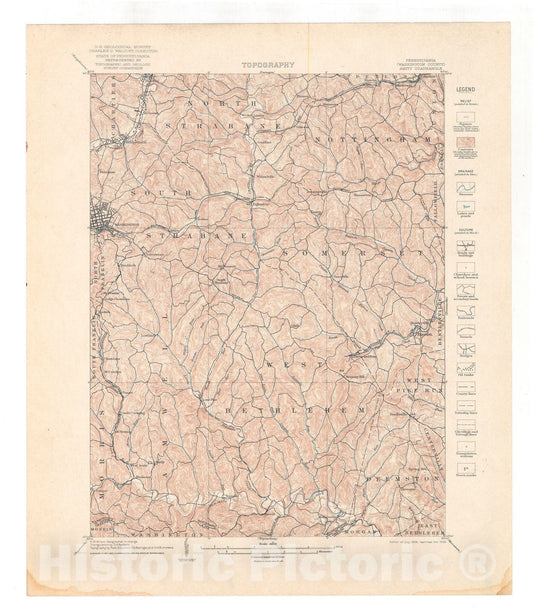 Map : Amity folio, 1907 Cartography Wall Art :