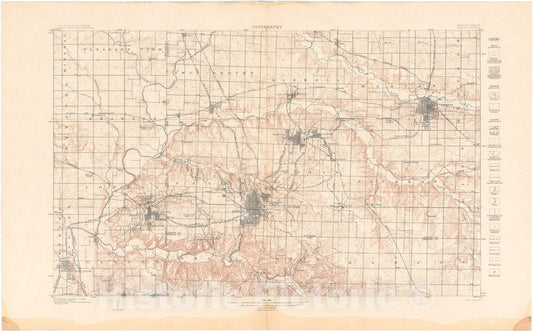 Map : Joplin District folio, Missouri-Kansas, 1907 Cartography Wall Art :