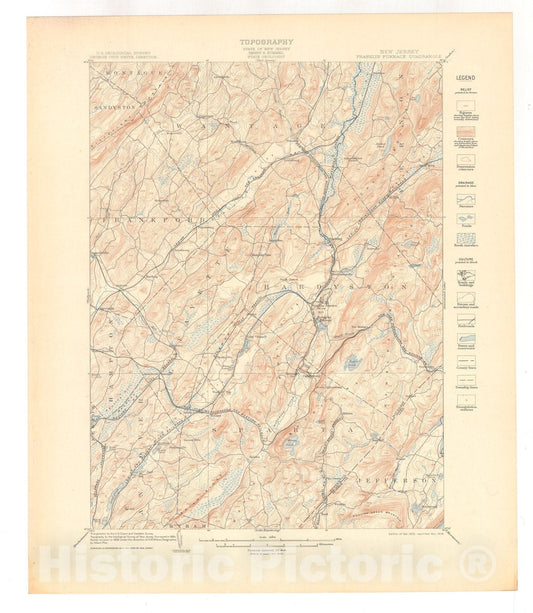 Map : Franklin Furnace folio, New Jersey, 1908 Cartography Wall Art :