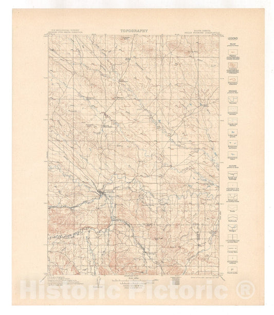 Map : Belle Fourche folio, South Dakota, 1909 Cartography Wall Art :