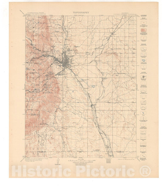 Map : Colorado Springs folio, Colorado, 1914 Cartography Wall Art :