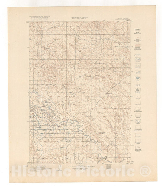 Map : Newell folio, South Dakota, 1919 Cartography Wall Art :
