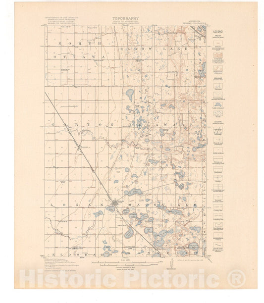 Map : Herman-Morris folio, Herman, Barrett, Chokio and Morris quadrangles, Minnesota, 1919 Cartography Wall Art :