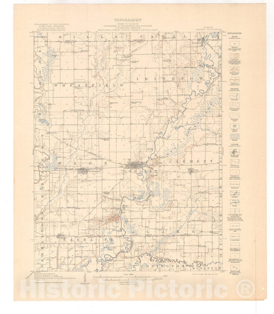 Map : Carlyle-Centralia folio, Illinois, 1923 Cartography Wall Art :