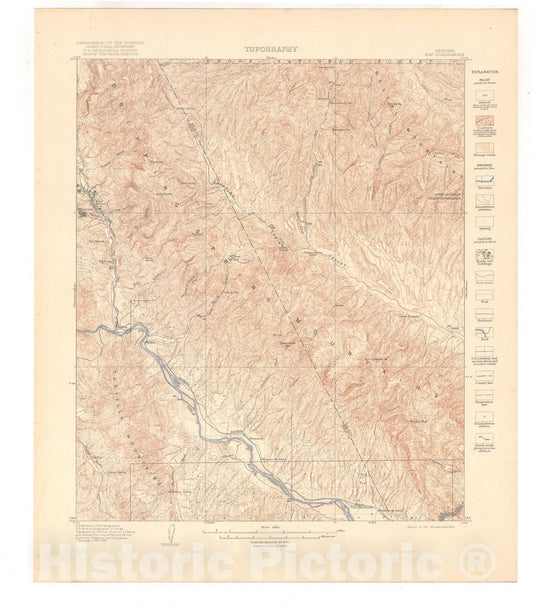 Map : Ray folio, Arizona, 1923 Cartography Wall Art :
