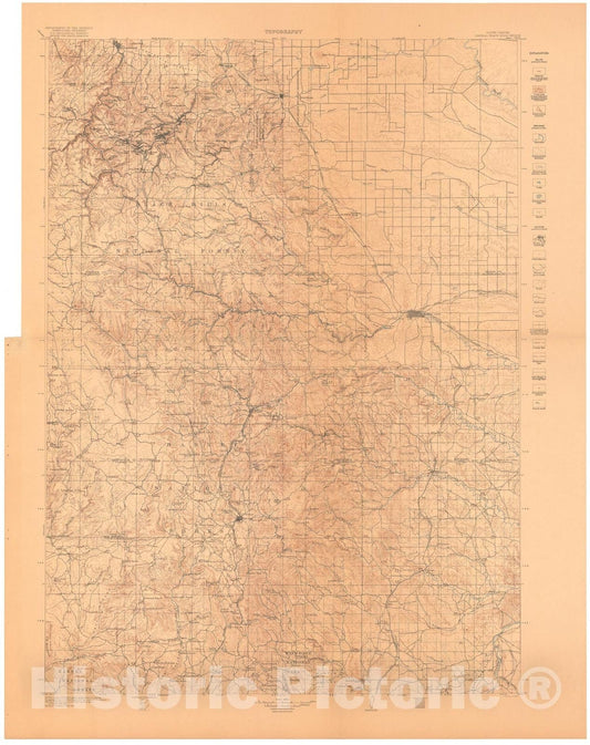Map : Central Black Hills folio, South Dakota, 1925 Cartography Wall Art :