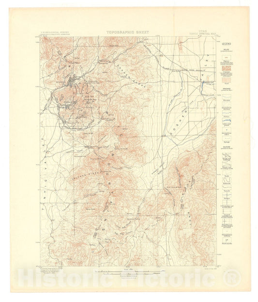 Map : Tintic special folio, Utah, 1900 Cartography Wall Art :