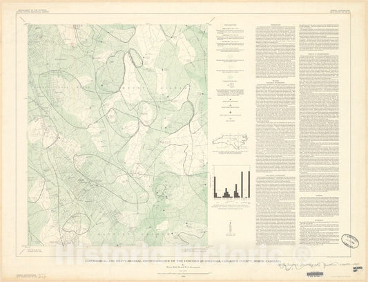 Map : Geochemical and heavy-mineral reconnaissance of the Concord quadrangle, Cabarrus County, North Carolina, 1960 Cartography Wall Art :