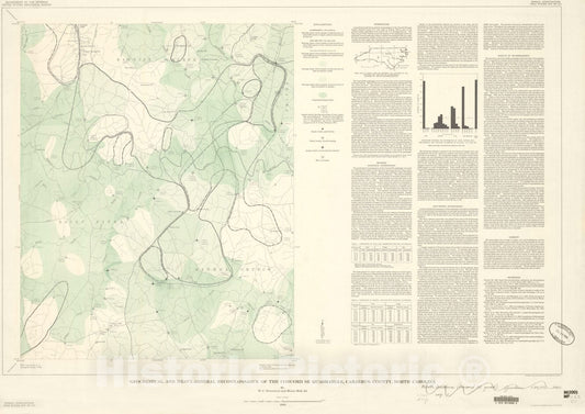 Map : Geochemical and heavy-mineral reconnaissance of the Concord SE quadrangle, Cabarrus County, North Carolina, 1960 Cartography Wall Art :