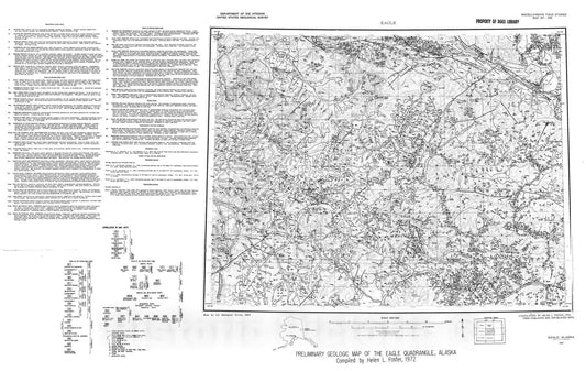 Map : Preliminary geologic map of the Eagle quadrangle, Alaska, 1972 Cartography Wall Art :