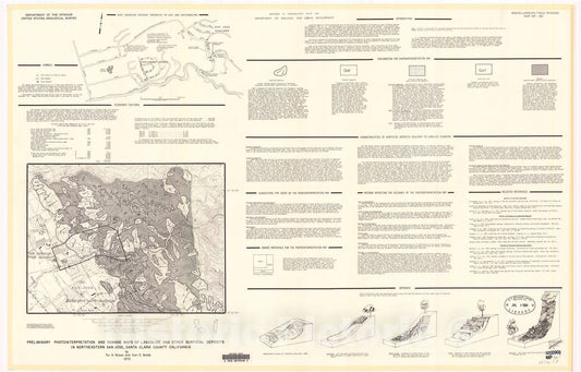 Map : Preliminary photointerpretation and damage maps of landslide and other surficial deposits in northeastern San Jose, Santa Clara County, California, 1972 Cartography Wall Art :