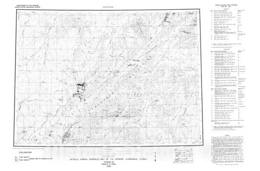 Map : Metallic mineral resources map of the Iditarod quadrangle, Alaska, 1972 Cartography Wall Art :