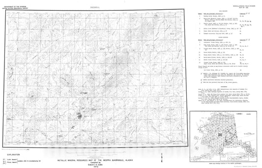 Map : Metallic mineral resources map of the Medfra quadrangle, Alaska, 1972 Cartography Wall Art :