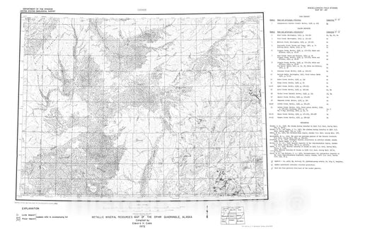 Map : Metallic mineral resources map of the Ophir quadrangle, Alaska, 1972 Cartography Wall Art :