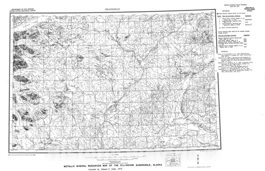 Map : Metallic mineral resources map of the Dillingham quadrangle, Alaska, 1972 Cartography Wall Art :