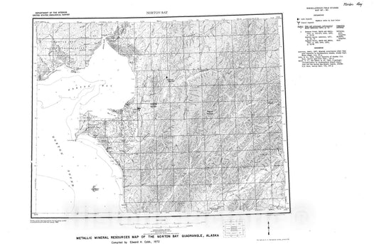 Map : Metallic mineral resources map of the Norton Bay quadrangle, Alaska, 1972 Cartography Wall Art :