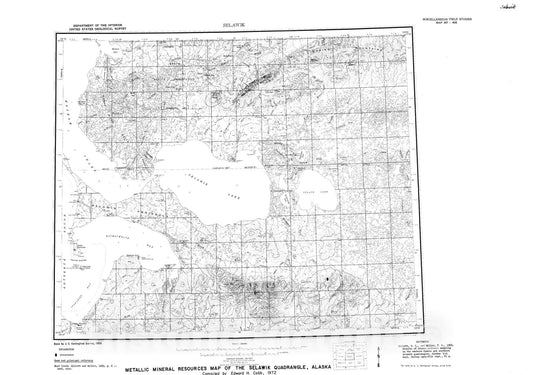 Map : Metallic mineral resources map of the Selawik quadrangle, Alaska, 1972 Cartography Wall Art :