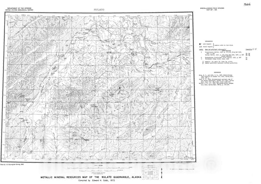 Map : Metallic mineral resources map of the Nulato quadrangle, Alaska, 1972 Cartography Wall Art :