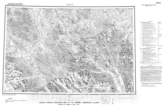 Map : Metallic mineral resources map of the Skagway quadrangle, Alaska, 1972 Cartography Wall Art :