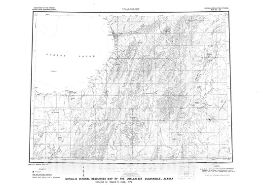 Map : Metallic mineral resources map of the Unalakleet quadrangle, Alaska, 1972 Cartography Wall Art :