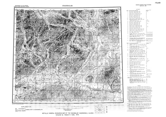 Map : Metallic mineral resources map of the Chandalar quadrangle, Alaska, 1972 Cartography Wall Art :