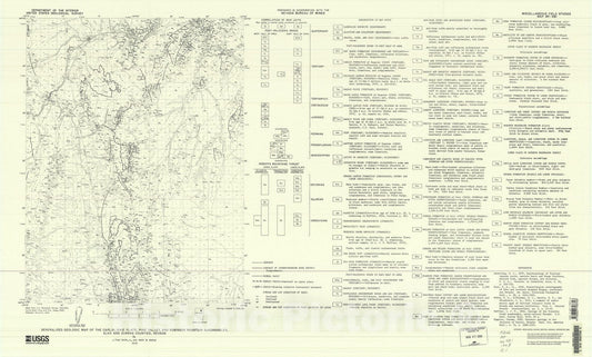 Map : Generalized geologic map of the Carlin, Dixie Flats, Pine Valley, and Robinson Mountain quadrangles, Elko and Eureka Counties, Nevada, 1972 Cartography Wall Art :