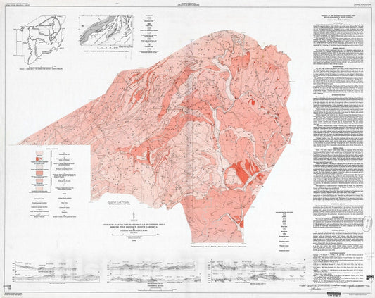 Map : Geology of the Bakersville-Plumtree area, Spruce Pine district, North Carolina, 1956 Cartography Wall Art :