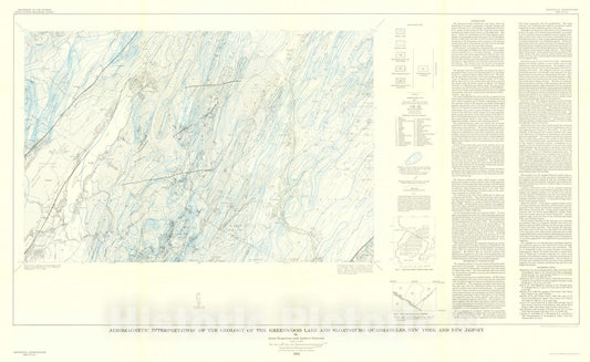 Map : Aeromagnetic interpretation of the geology of the Greenwood and Sloatsburg quadrangles, New York and New Jersey, 1963 Cartography Wall Art :